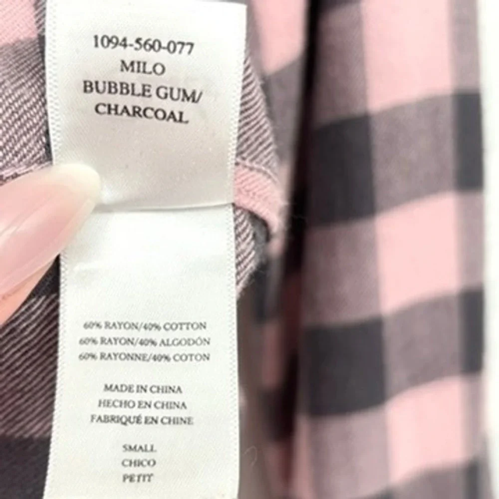 Rails‎ Milo Button Down Shirt Pink Charcoal Bubblegum Buffalo Check Plaid Size S